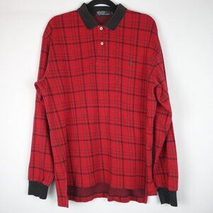 Vintage Polo Ralph Lauren Plaid Long-Sleeve Rugby Polo Shirt, Size Large